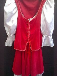 Adult Female Costumes to Hire - German-Red & white top & skirt